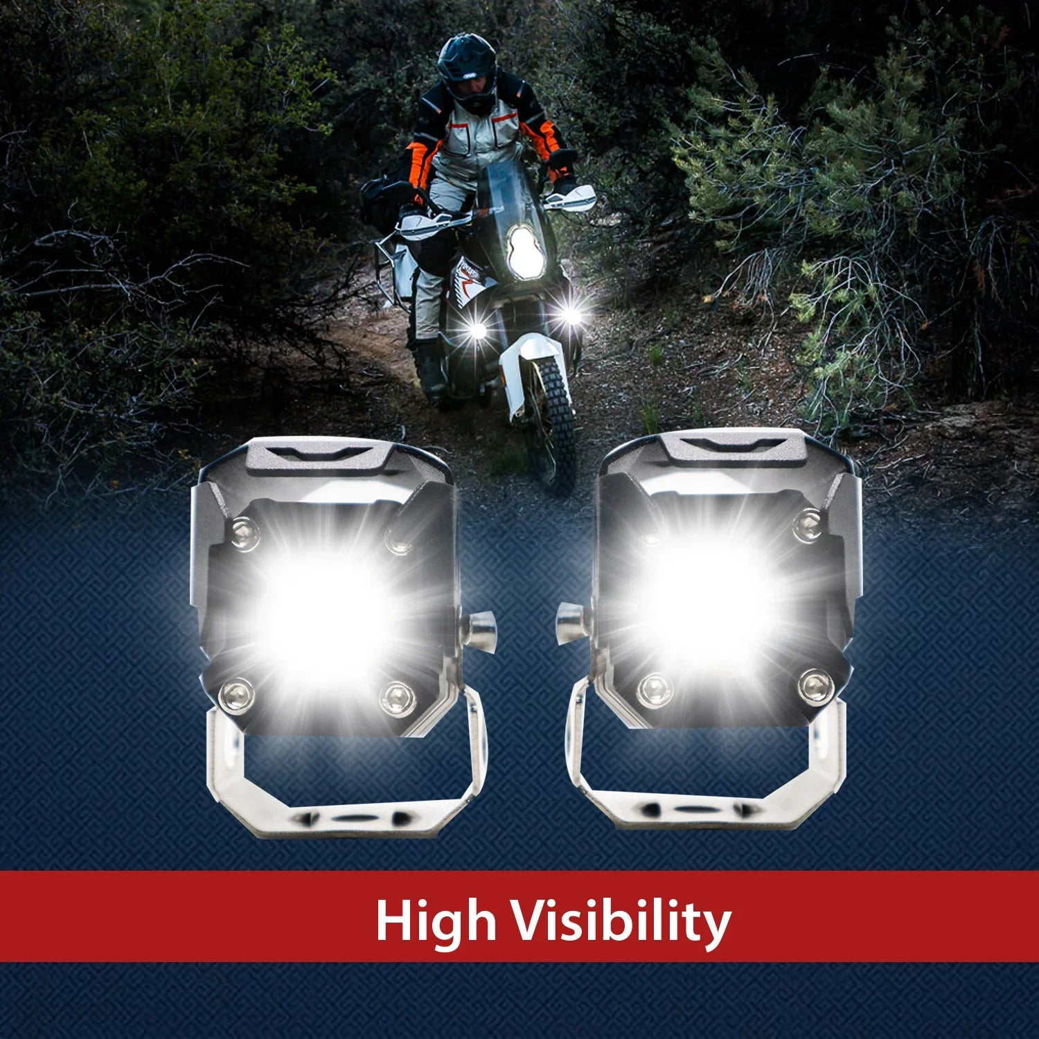 HJG 120W Projector Fog Light LED Work Light Fog Lamp Dual Color Motorcycle Lights Spot Light High beam/Low beam Electric Cars (Headlights) (12-80V DC – 60W) - Biker.Store - www.biker.store