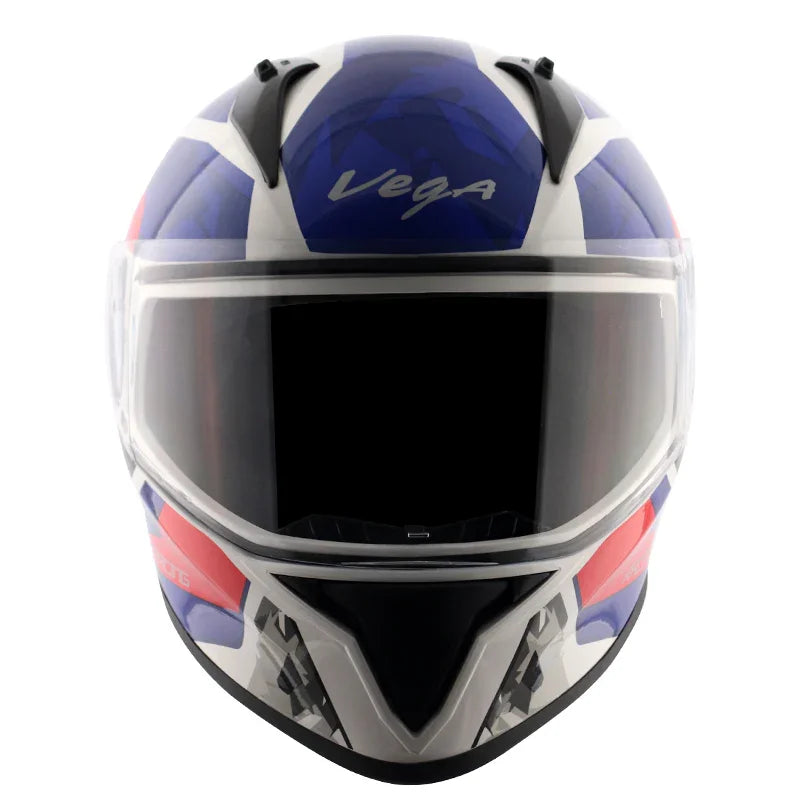 Vega Bolt Rapid White Blue Helmet - Biker.Store - www.biker.store