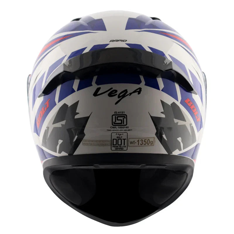 Vega Bolt Rapid White Blue Helmet - Biker.Store - www.biker.store