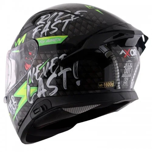 Axor APEX RIDEFAST BLACK NEON YELLOW Helmet - Biker.Store - www.biker.store