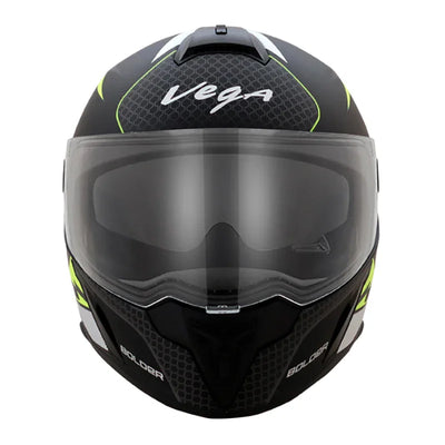 Vega Ryker D/V Bolder Dull Black Neon Yellow Helmet - Biker.Store - www.biker.store