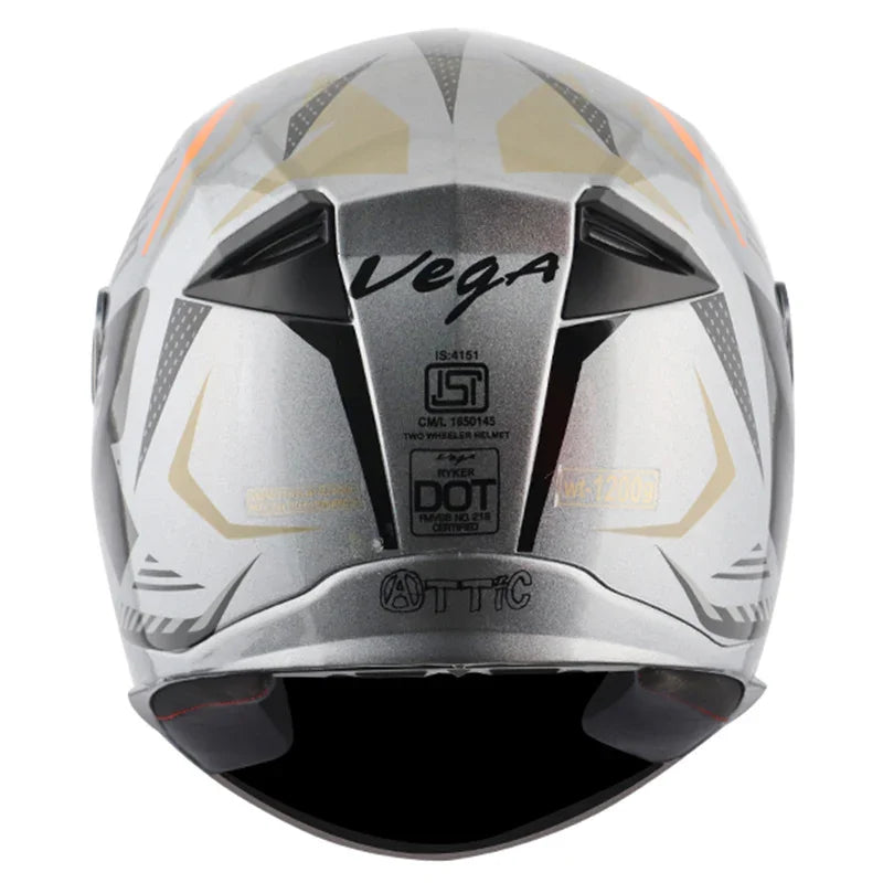 Vega Ryker D/V Attic Grey Black Helmet - Biker.Store - www.biker.store