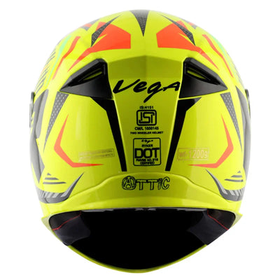 Vega Ryker D/V Attic Neon Yellow Black Helmet - Biker.Store - www.biker.store