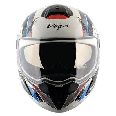 Vega Ryker D/V Attic White Blue Helmet - Biker.Store - www.biker.store