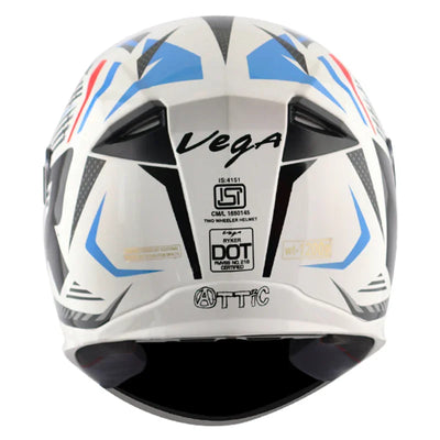 Vega Ryker D/V Attic White Blue Helmet - Biker.Store - www.biker.store