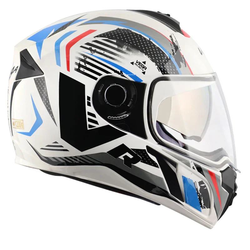 Vega Ryker D/V Attic White Blue Helmet - Biker.Store - www.biker.store