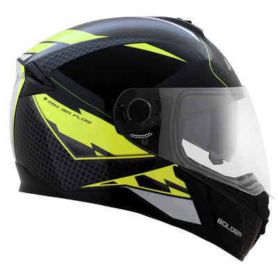 Vega Ryker D/V Bolder Black Neon Yellow Helmet - Biker.Store - www.biker.store