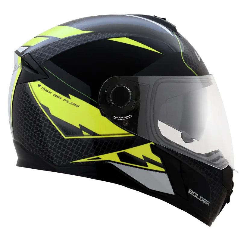 Vega Ryker D/V Bolder Black Neon Yellow Helmet - Biker.Store - www.biker.store