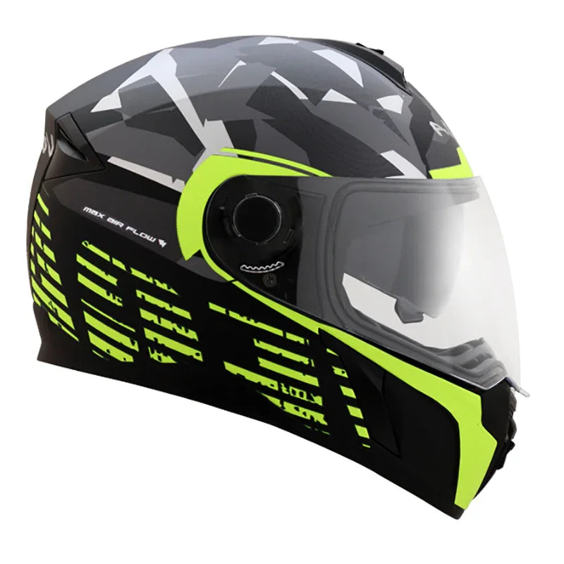 Vega Ryker D/V Camo Black Neon Yellow Helmet - Biker.Store - www.biker.store