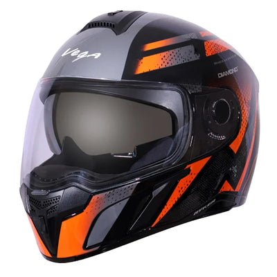 Vega Ryker D/V Diamond Black Orange Helmet - Biker.Store - www.biker.store