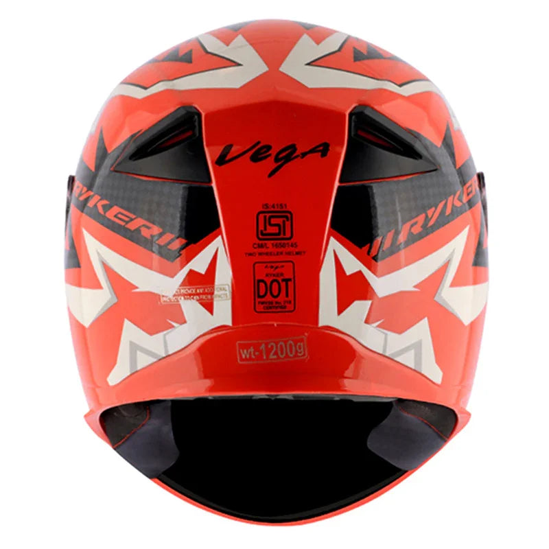Vega Ryker D/V Elite Orange White Helmet - Biker.Store - www.biker.store