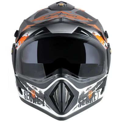 Vega Off Road D/V Secret Dull White Black Helmet - Biker.Store - www.biker.store