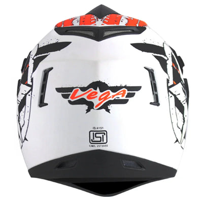 Vega Off Road D/V Secret Dull White Black Helmet - Biker.Store - www.biker.store