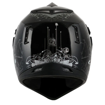 Vega Off Road D/V Sketch Black Silver Helmet - Biker.Store - www.biker.store