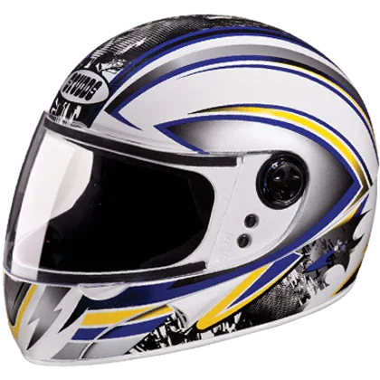 Studds Chrome D1 Decor White N1 Helmet - Biker.Store - www.biker.store