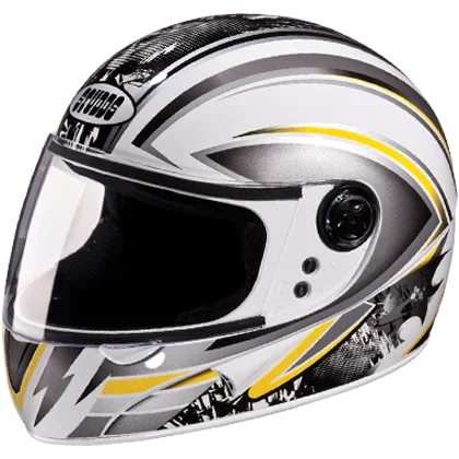 Studds Chrome D1 Decor White N4 Helmet - Biker.Store - www.biker.store