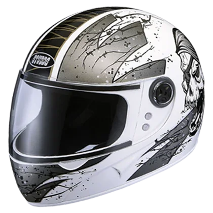 Studds Chrome D3 Decor White N4 Helmet - Biker.Store - www.biker.store