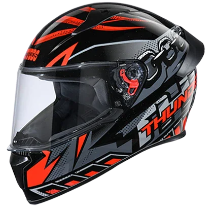 Studds Thunder D5 Decor With Spoiler Black N2 - Biker.Store - www.biker.store