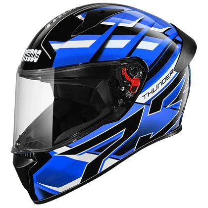 Studds Thunder D6 Decor With Spoiler Black Blue N1 - Biker.Store - www.biker.store