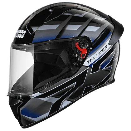 Studds Thunder D6 Decor With Spoiler Black Grey N6 - Biker.Store - www.biker.store