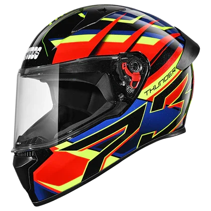 Studds Thunder D6 Decor With Spoiler Black Red N1 - Biker.Store - www.biker.store