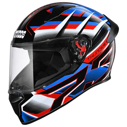 Studds Thunder D6 Decor With Spoiler Black White N1 - Biker.Store - www.biker.store