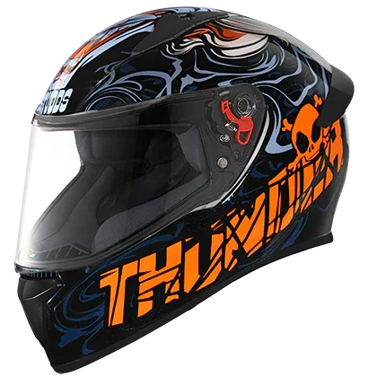 Studds Thunder D9 Decor With Spoiler Black N10 - Biker.Store - www.biker.store