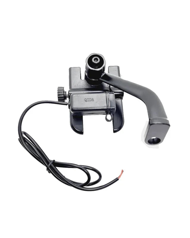 Mobile Phone Holder with USB Charger Waterproof Easy Adjustable Rear View Mirror Mount Solid Metal Cradle Stand Suitable for Bike & Mobile Phones 3.5" to 7.0" (Black) - Biker.Store - www.biker.store