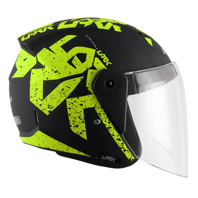 Vega Lark Victor Dull Black Neon Yellow Helmet - Biker.Store - www.biker.store