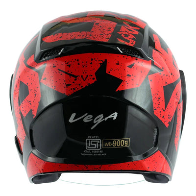 Vega Lark Victor Black Red Helmet - Biker.Store - www.biker.store