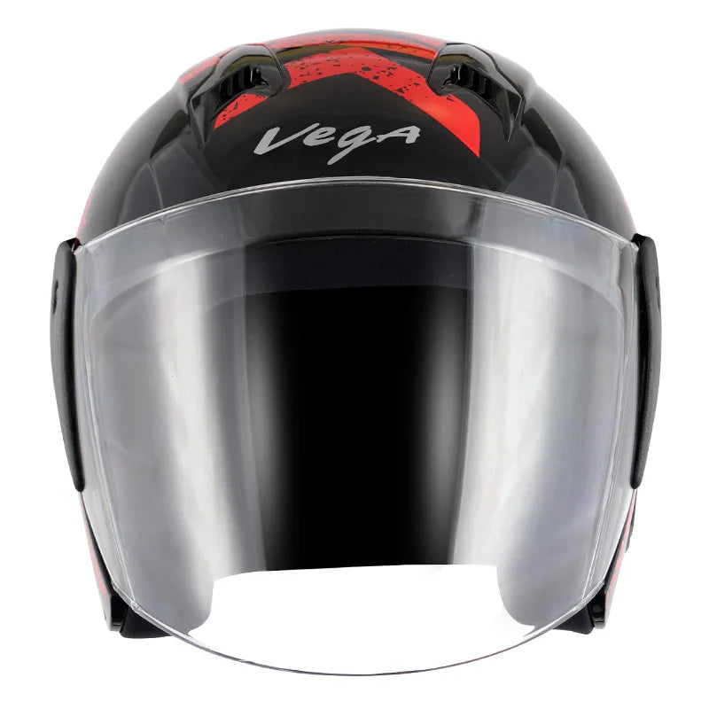 Vega Lark Victor Black Red Helmet - Biker.Store - www.biker.store