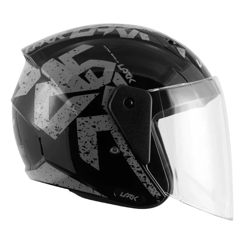Vega Lark Victor Black Silver Helmet - Biker.Store - www.biker.store