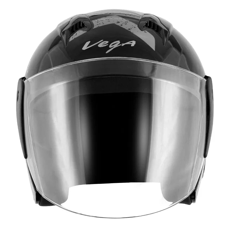 Vega Lark Victor Black Silver Helmet - Biker.Store - www.biker.store