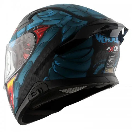 Axor APEX VENOMOUS D/V DULL BLACK M.BLUE Helmet - Biker.Store - www.biker.store