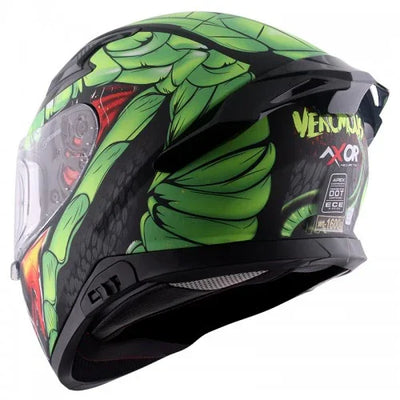 Axor APEX VENOMOUS D/V DULL BLACK NEON GREEN Helmet - Biker.Store - www.biker.store