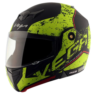 Vega Crux Dx Victor Dull Black Neon Yellow Helmet - Biker.Store - www.biker.store