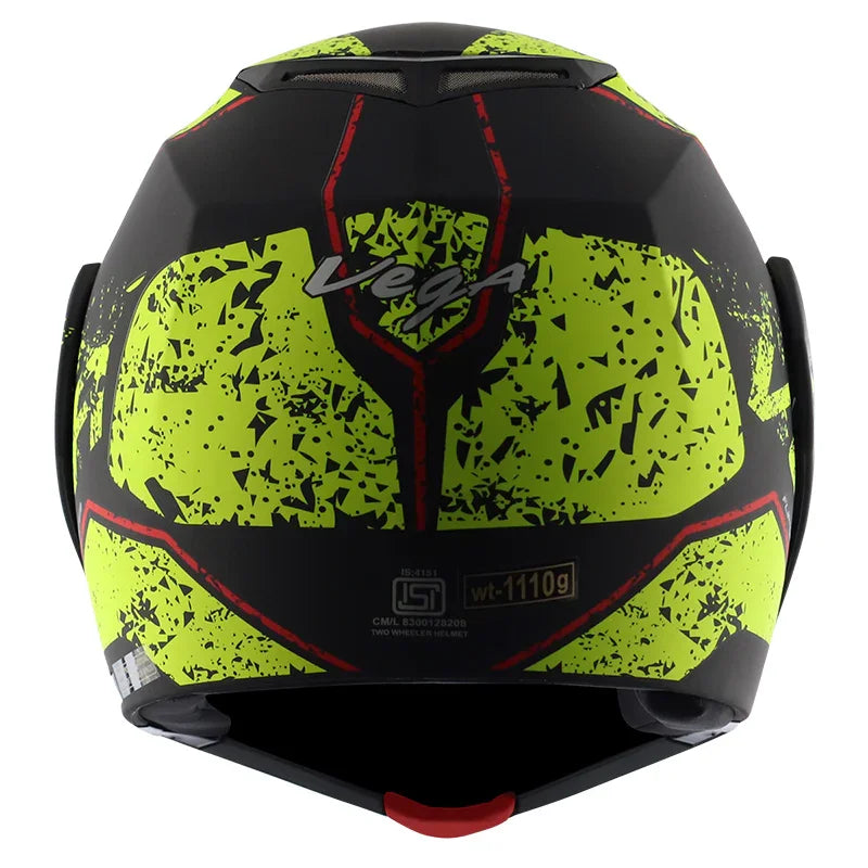 Vega Crux Dx Victor Dull Black Neon Yellow Helmet - Biker.Store - www.biker.store