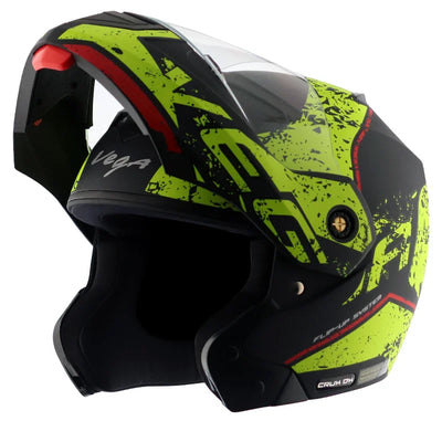 Vega Crux Dx Victor Dull Black Neon Yellow Helmet - Biker.Store - www.biker.store