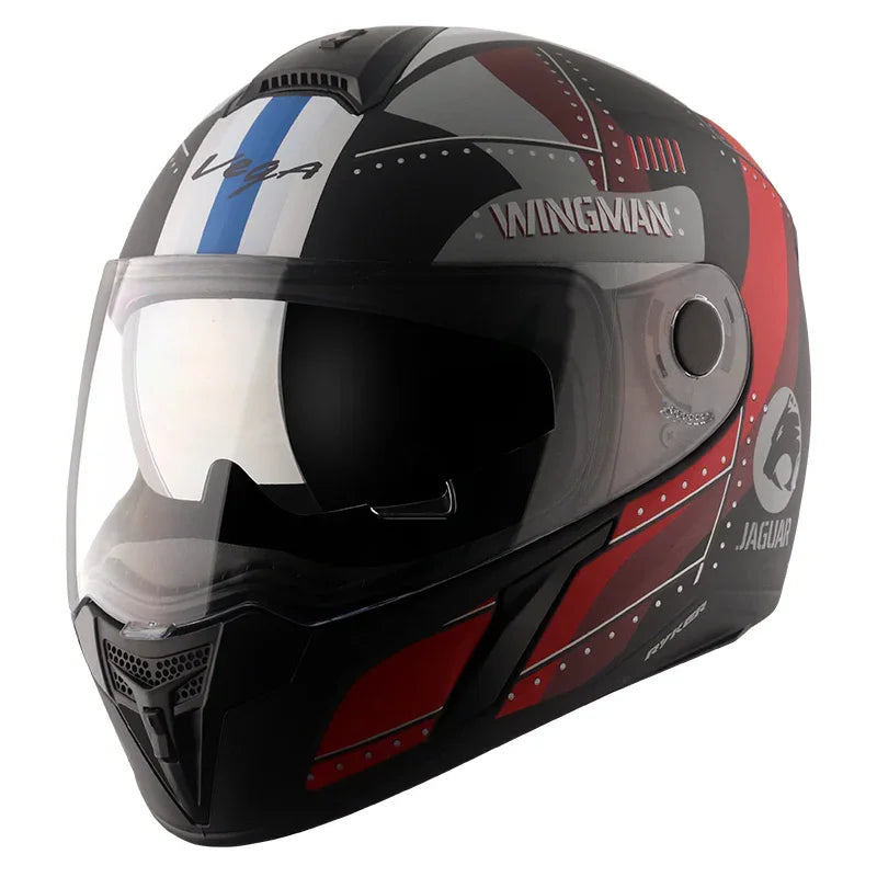 Vega Ryker D/V Wingman Dull Black Red Helmet - Biker.Store - www.biker.store