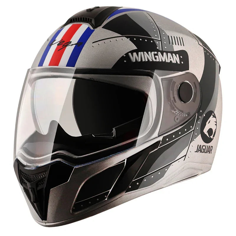 Vega Ryker D/V Wingman Dull Cool Grey Black Helmet - Biker.Store - www.biker.store