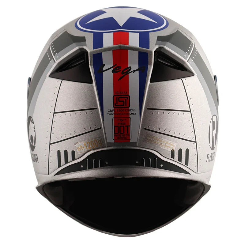 Vega Ryker D/V Wingman Dull Cool Grey Black Helmet - Biker.Store - www.biker.store