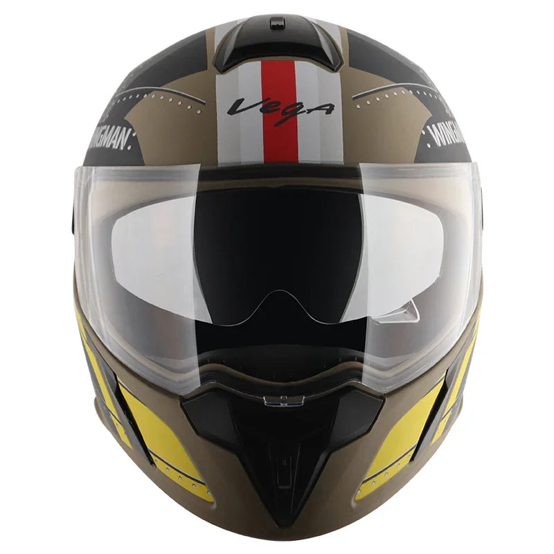 Vega Ryker D/V Wingman Dull Desert Storm Neon Yellow Helmet - Biker.Store - www.biker.store