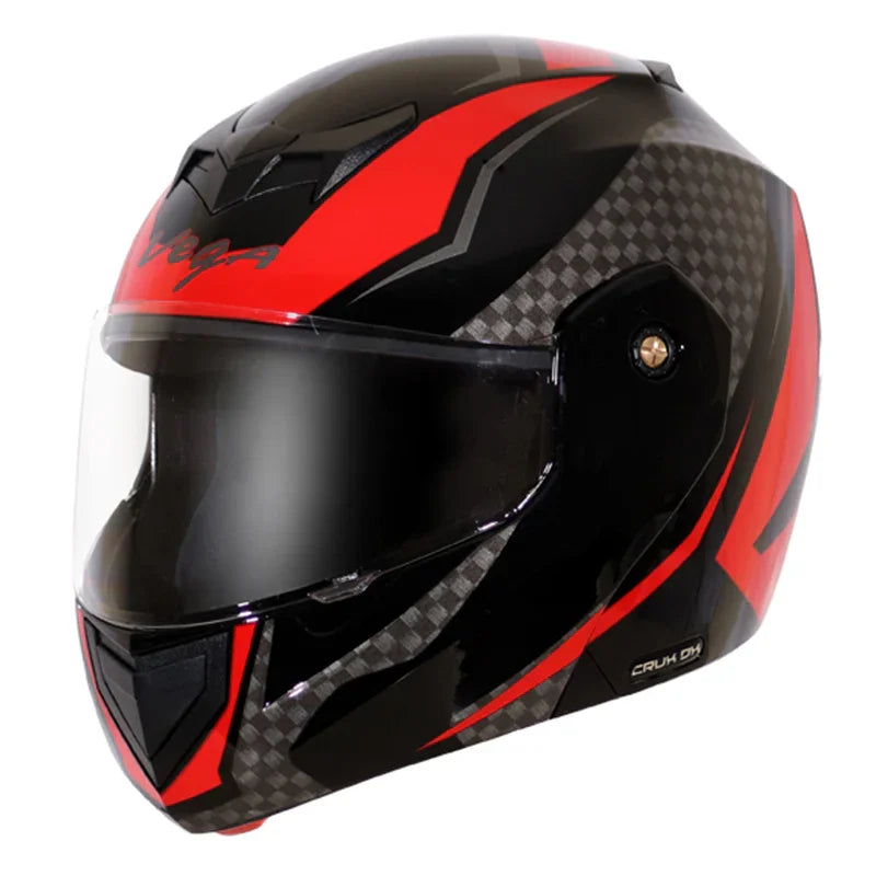 Vega Crux Dx Checks Black Red Helmet - Biker.Store - www.biker.store