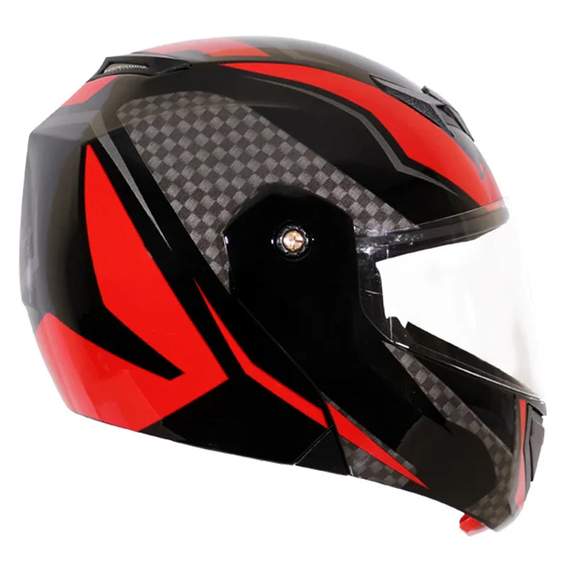Vega Crux Dx Checks Black Red Helmet - Biker.Store - www.biker.store