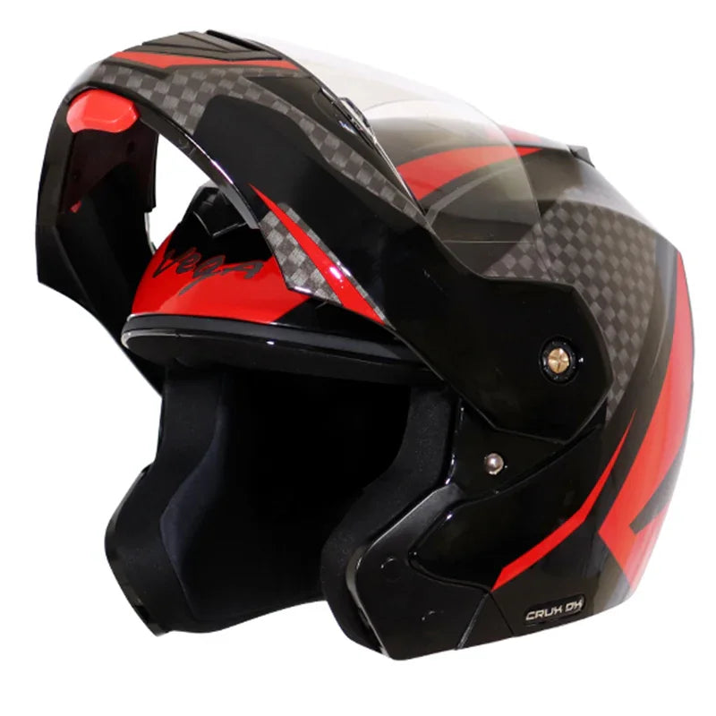 Vega Crux Dx Checks Black Red Helmet - Biker.Store - www.biker.store