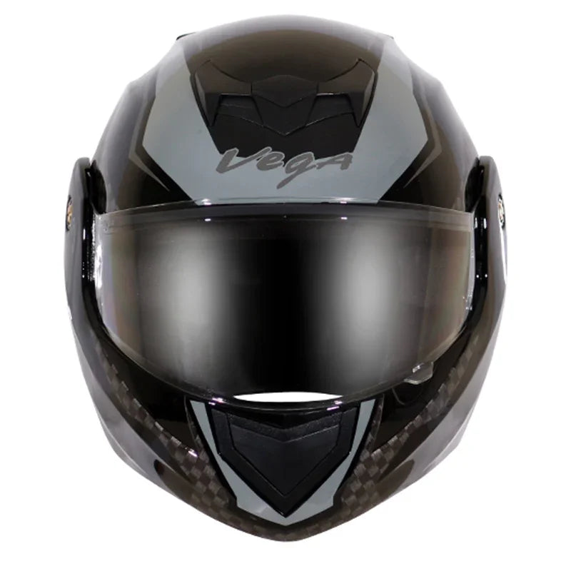 Vega Crux Dx Checks Black Silver Helmet - Biker.Store - www.biker.store