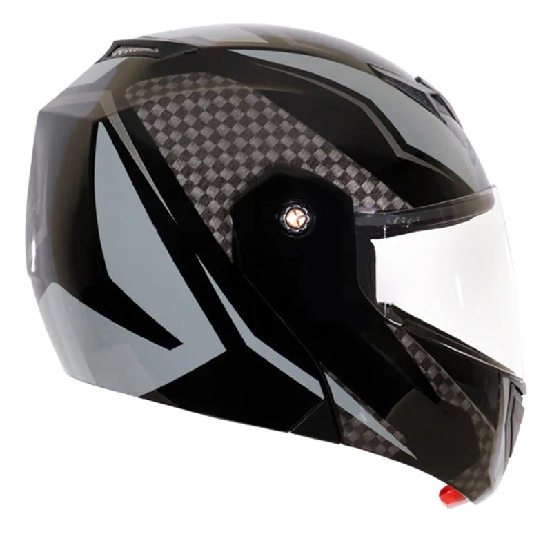 Vega Crux Dx Checks Black Silver Helmet - Biker.Store - www.biker.store
