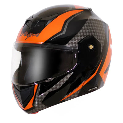 Vega Crux Dx Checks Black Orange Helmet - Biker.Store - www.biker.store