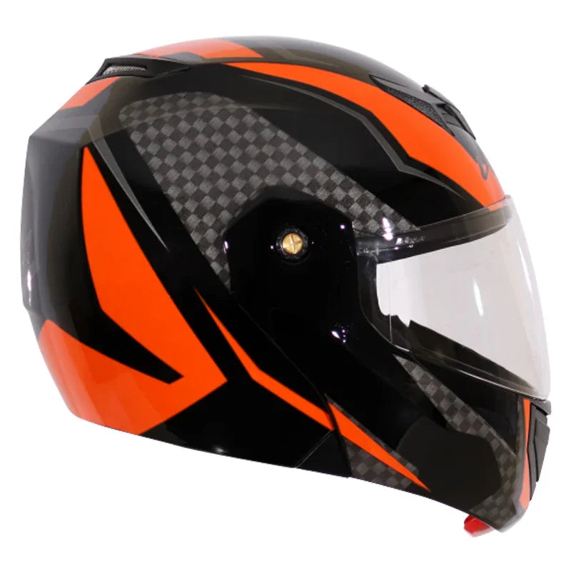 Vega Crux Dx Checks Black Orange Helmet - Biker.Store - www.biker.store