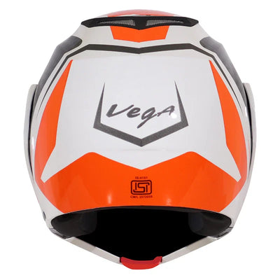 Vega Crux Dx Checks White Orange Helmet - Biker.Store - www.biker.store